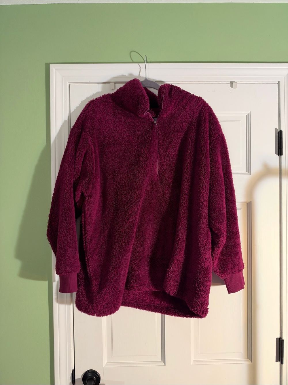 Eddie Bauer Plush Teddy Half-Zip Jacket - Berry/Magenta